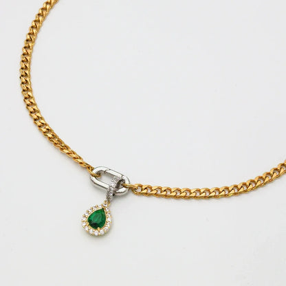 Green necklace gold