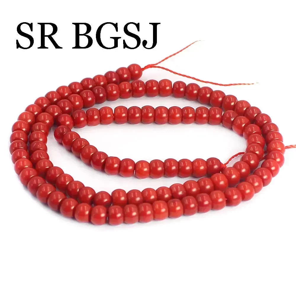 Red coral beads