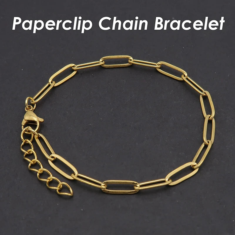 Gold paper clip bracelet