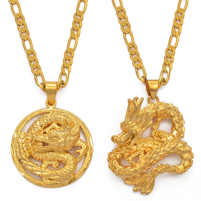 Gold dragon necklace