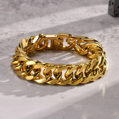 Mens gold chain bracelet