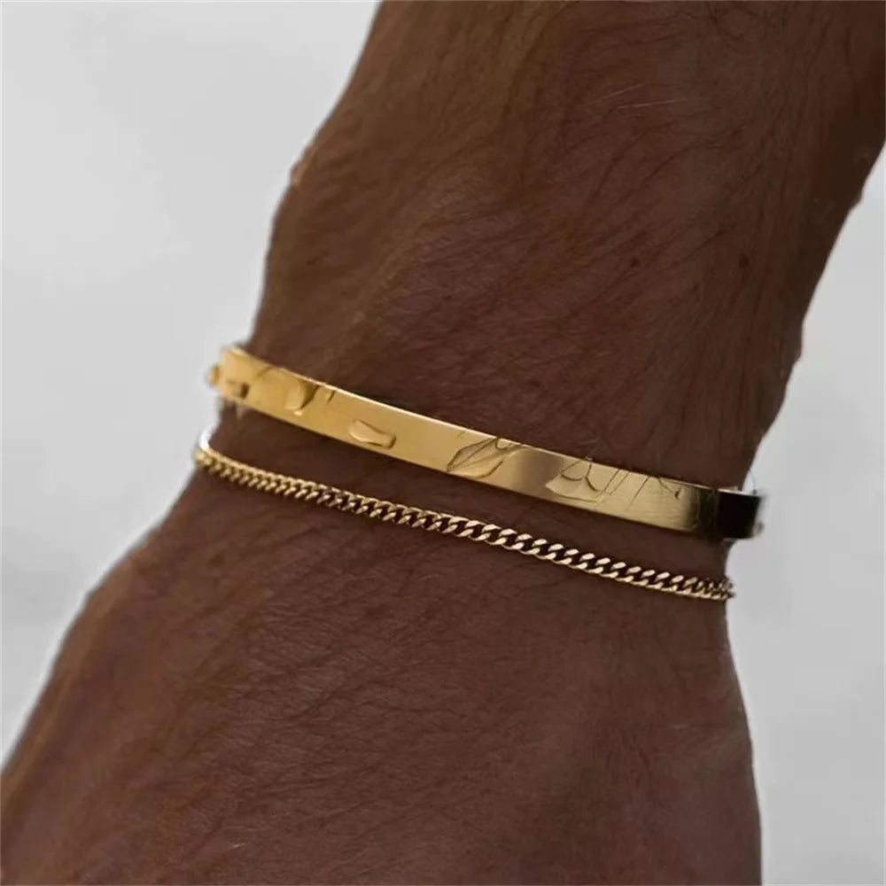 Gold men bracelet