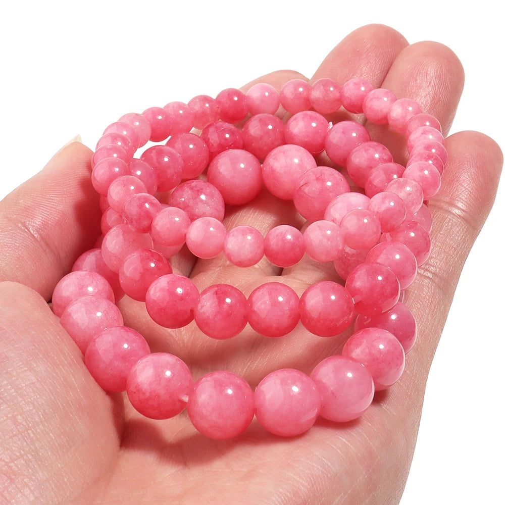 Pink beaded bracelet