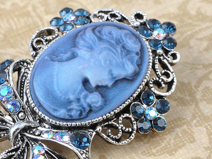 Vintage blue cameo brooch