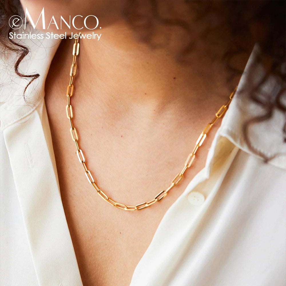 Gold link chain necklace