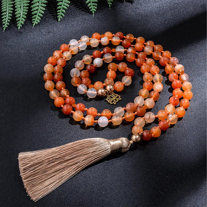 Orange beaded necklace