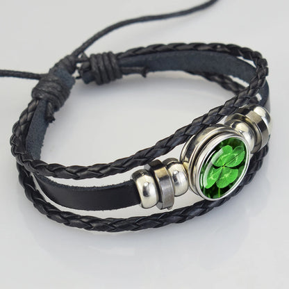 Mens clover bracelet