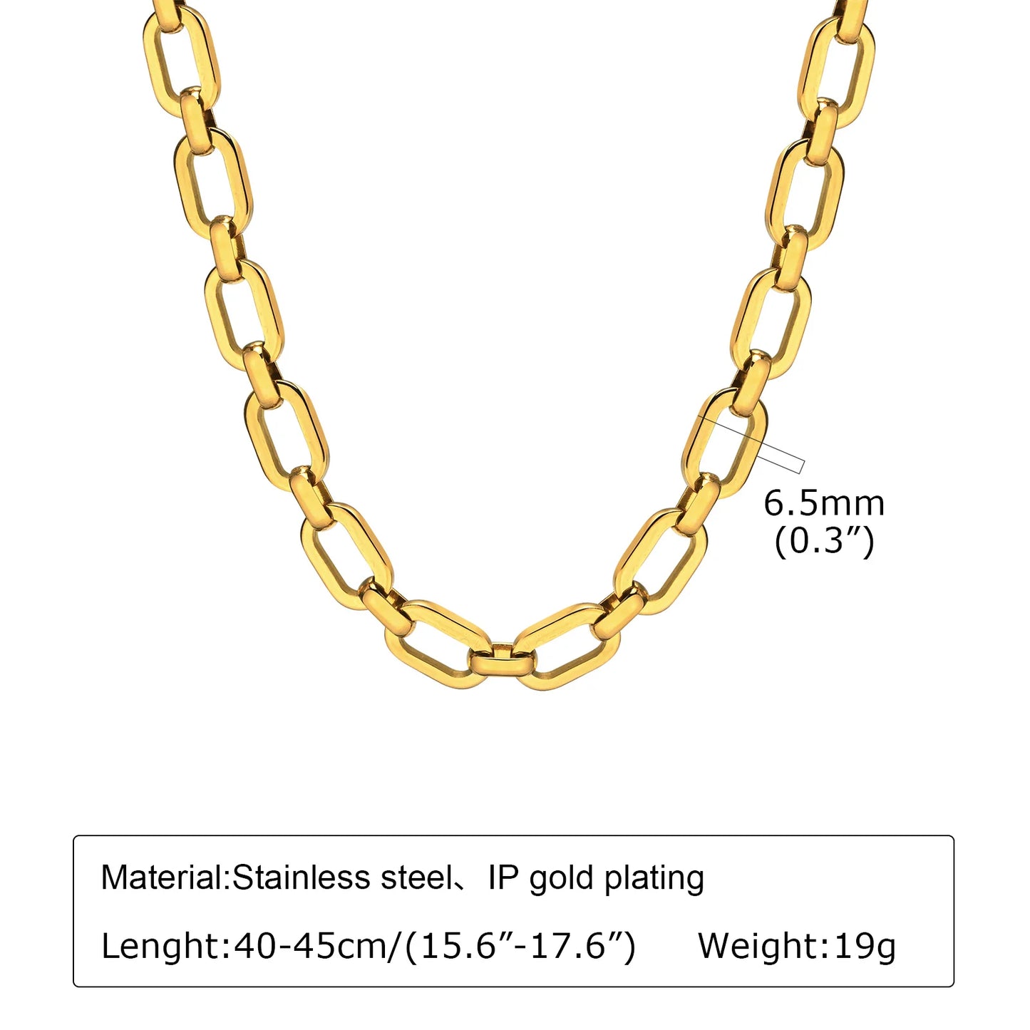 Gold chunky chain necklace