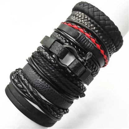 Black leather bracelet