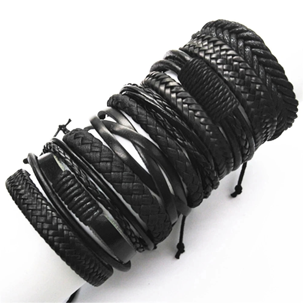 Black leather bracelet