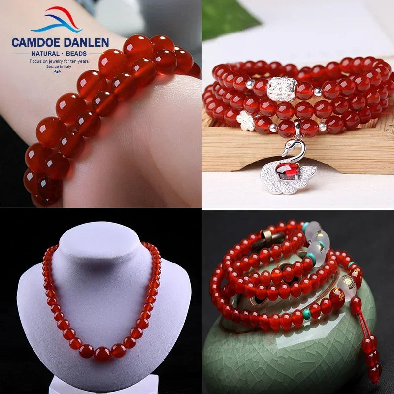 Red agate beads