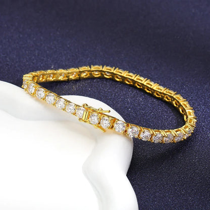 Yellow gold tennis bracelet