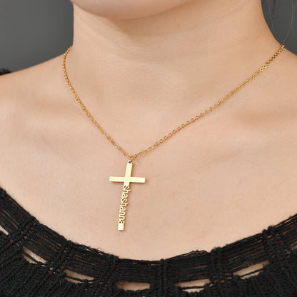 Personalized cross necklace