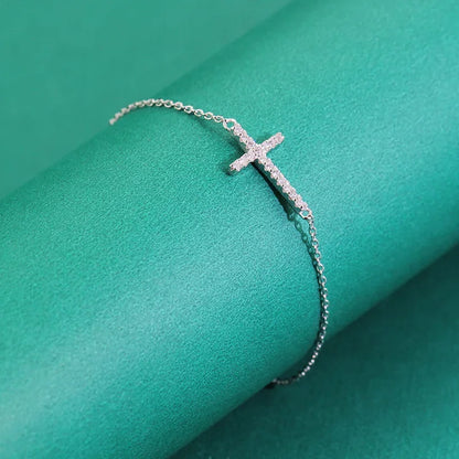 Silver cross bracelet