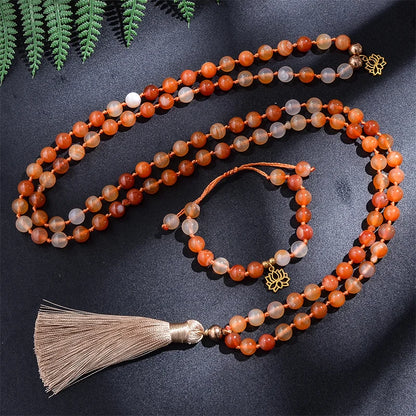 Orange beaded necklace