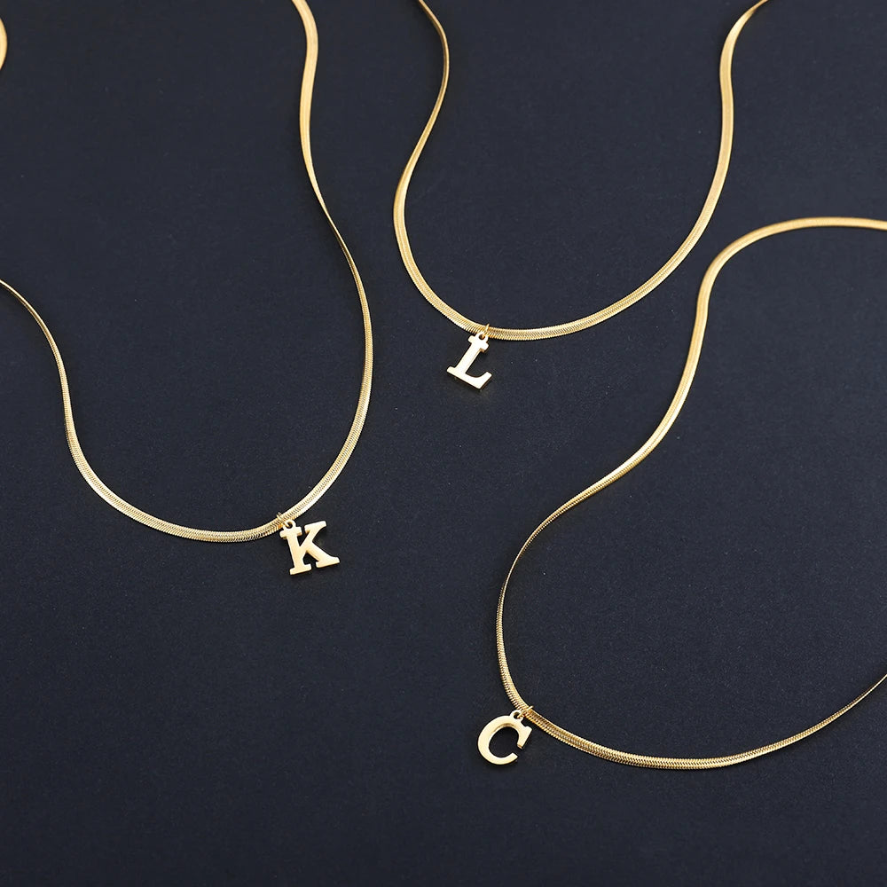 Gold letter a necklace