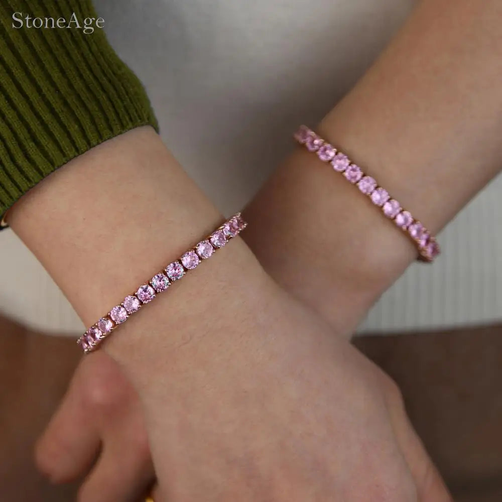 Pink tennis bracelet