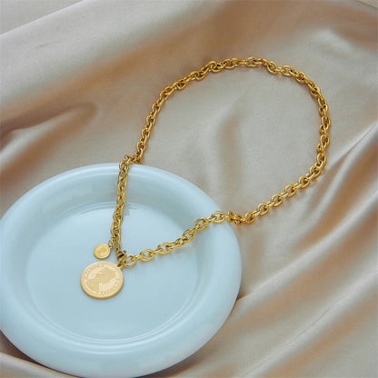 Gold pendant necklace coin