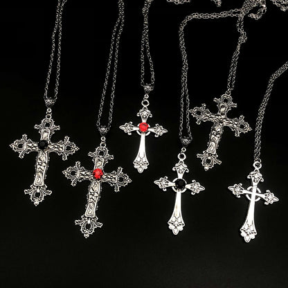 Large cross pendant necklace