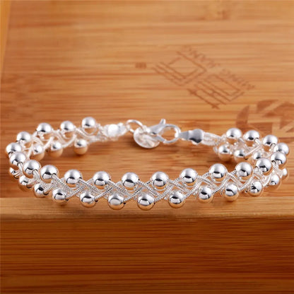 Sterling silver beaded bracelet