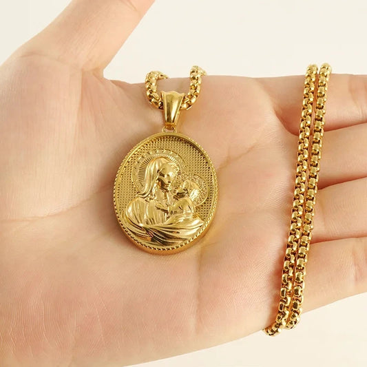 Virgen mary necklace