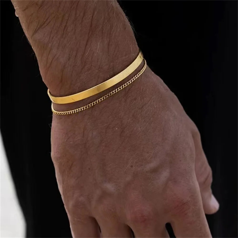 Gold men bracelet