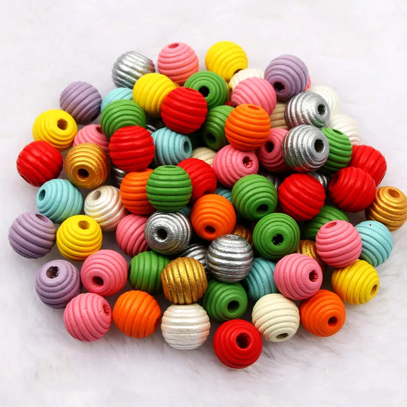 Colored wood beads