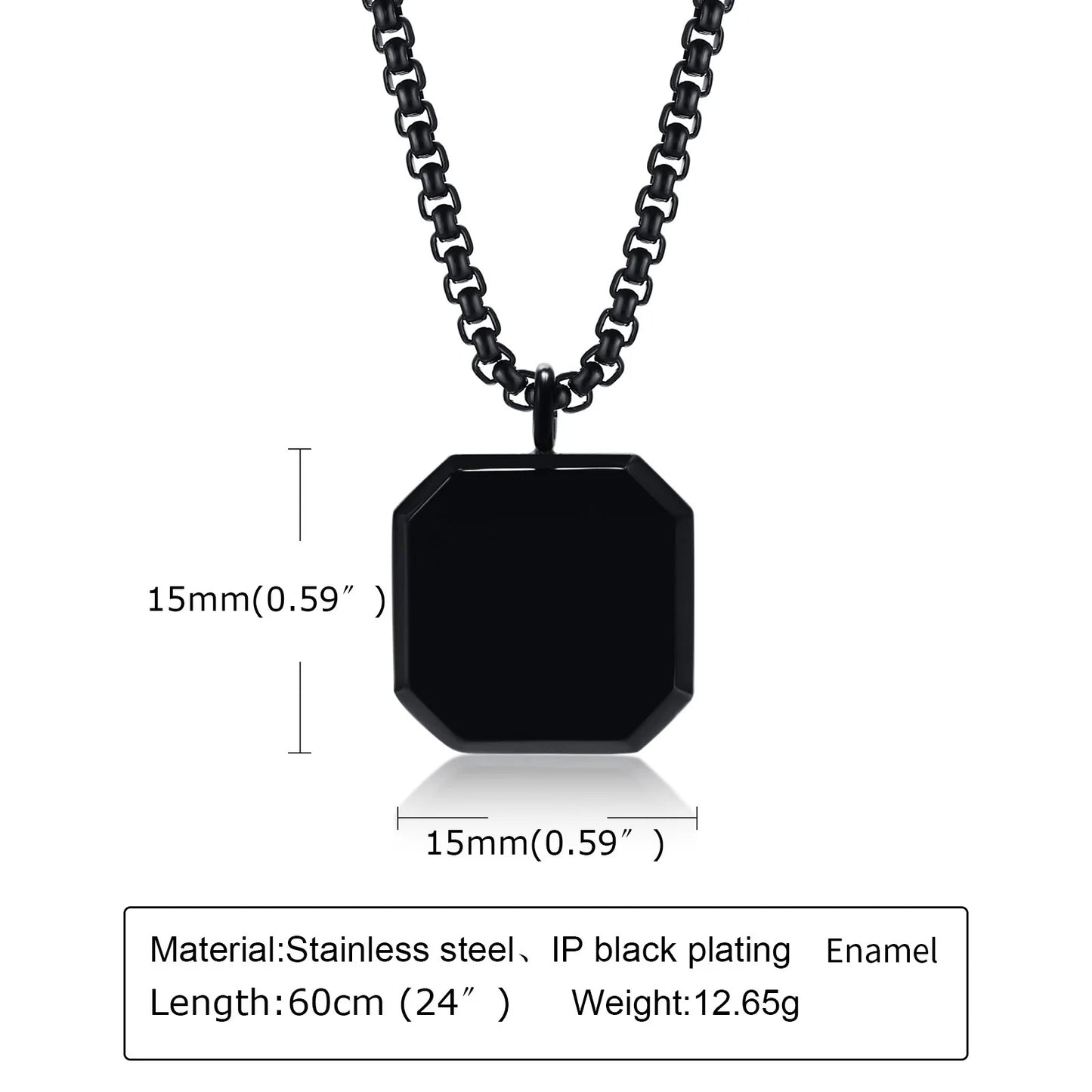 Square pendant necklace