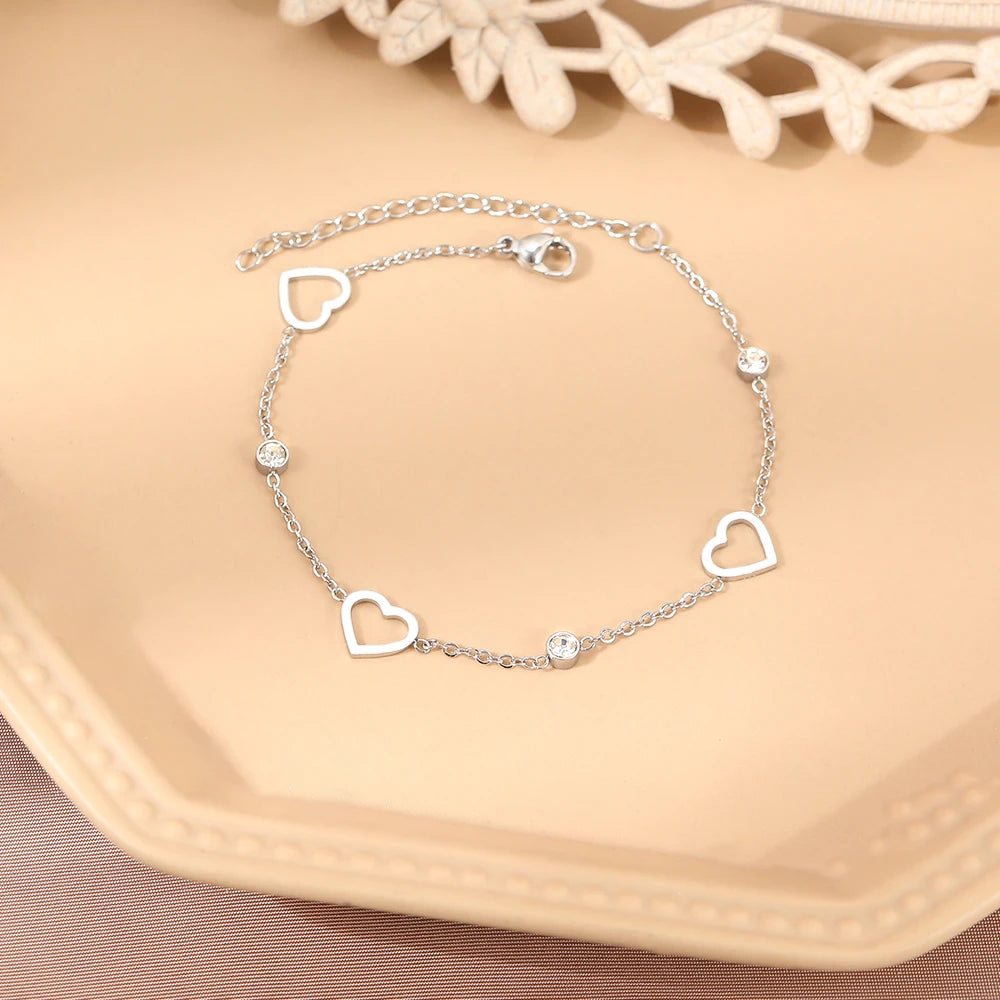 Heart chain bracelet