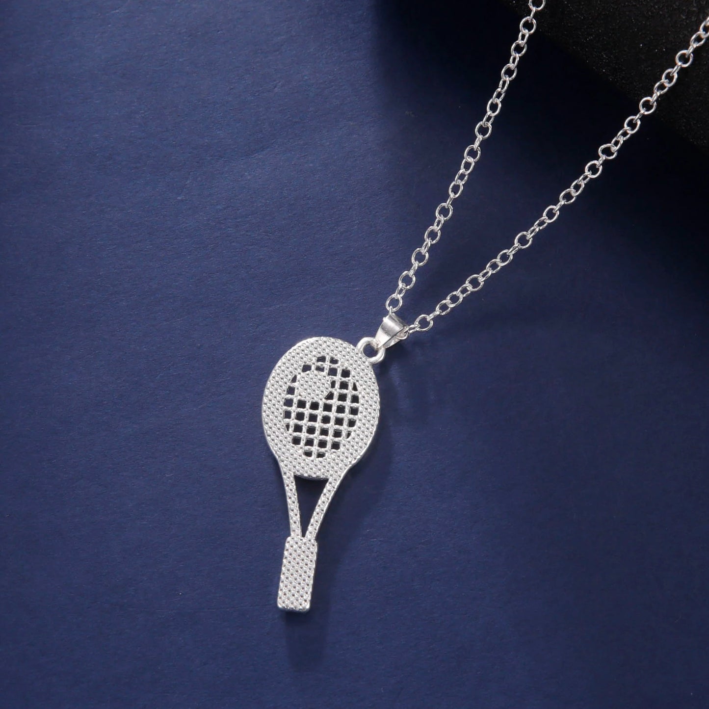 Tennis racket necklace