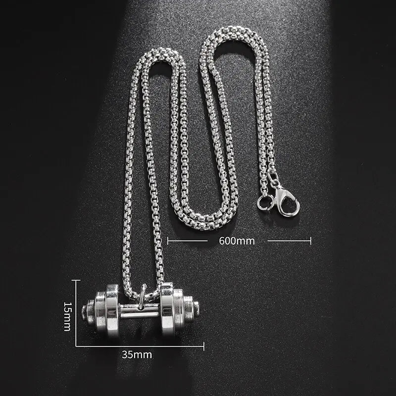 Barbell necklace