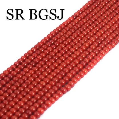 Red coral beads