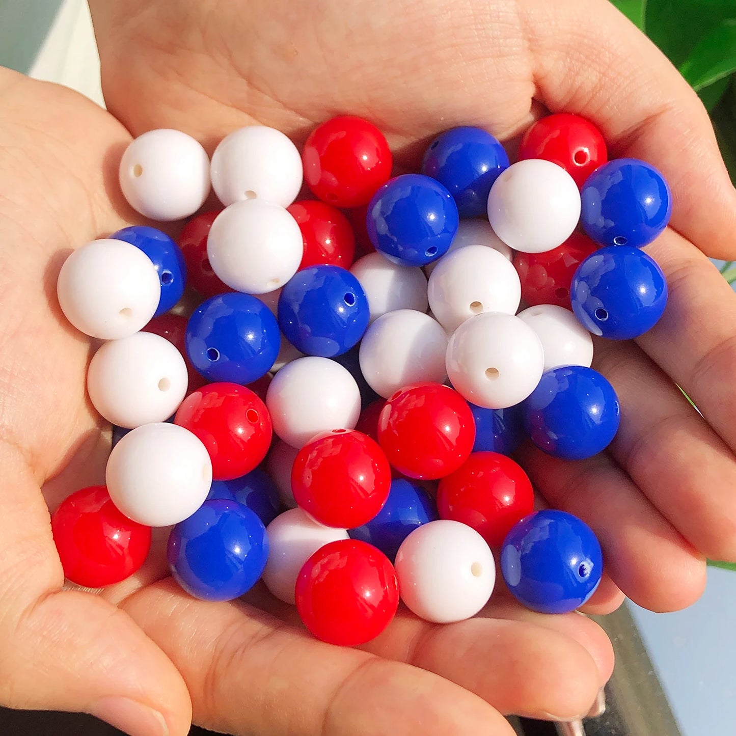 Red white blue beads