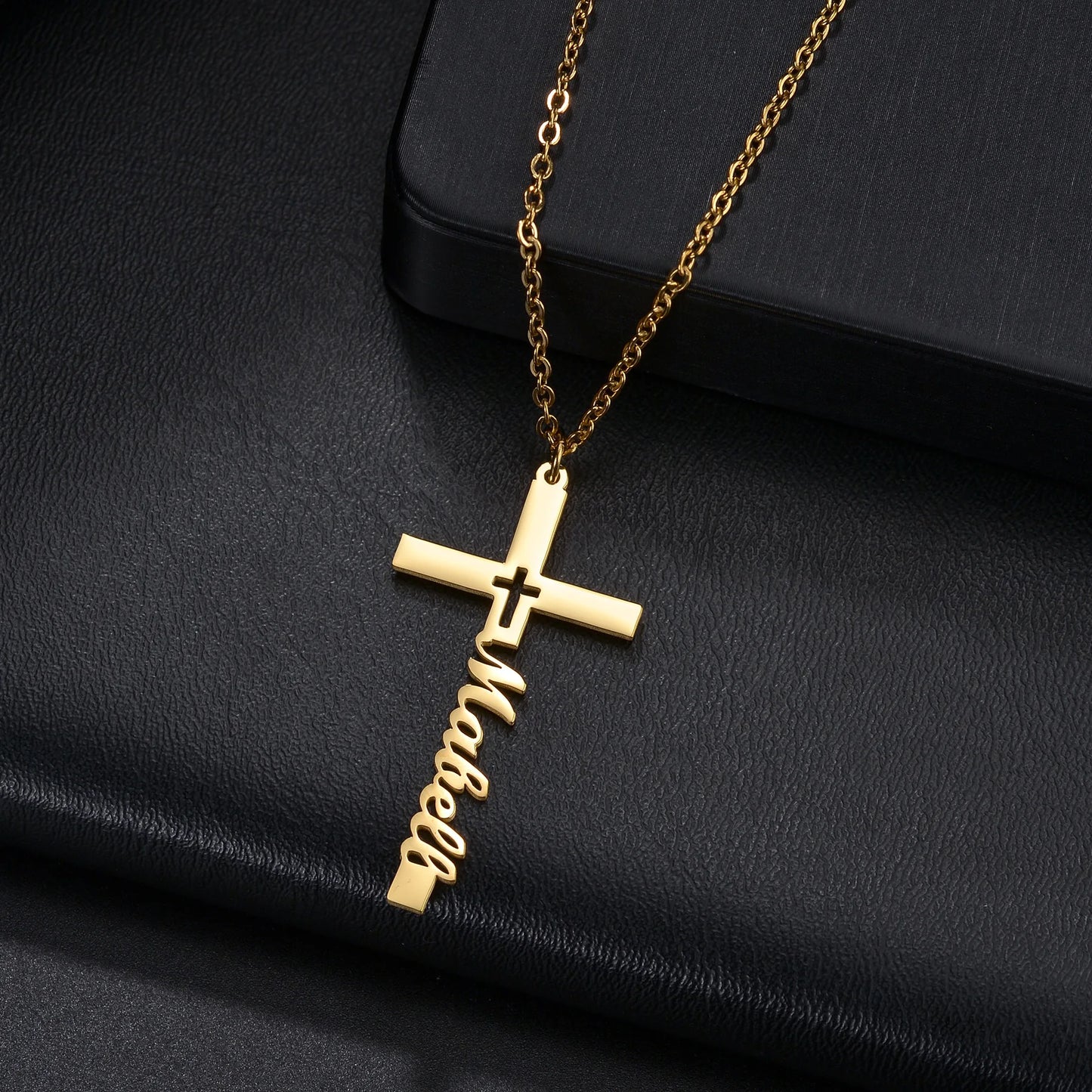 Personalized cross necklace