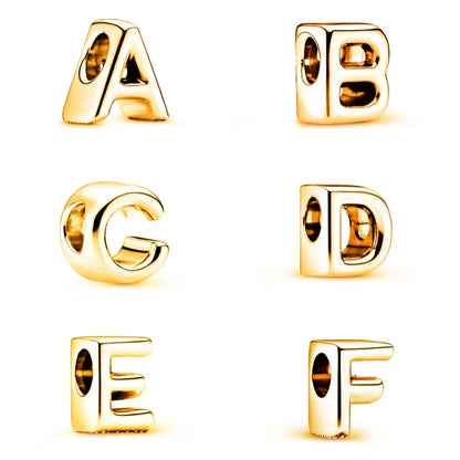 Alphabet beads gold