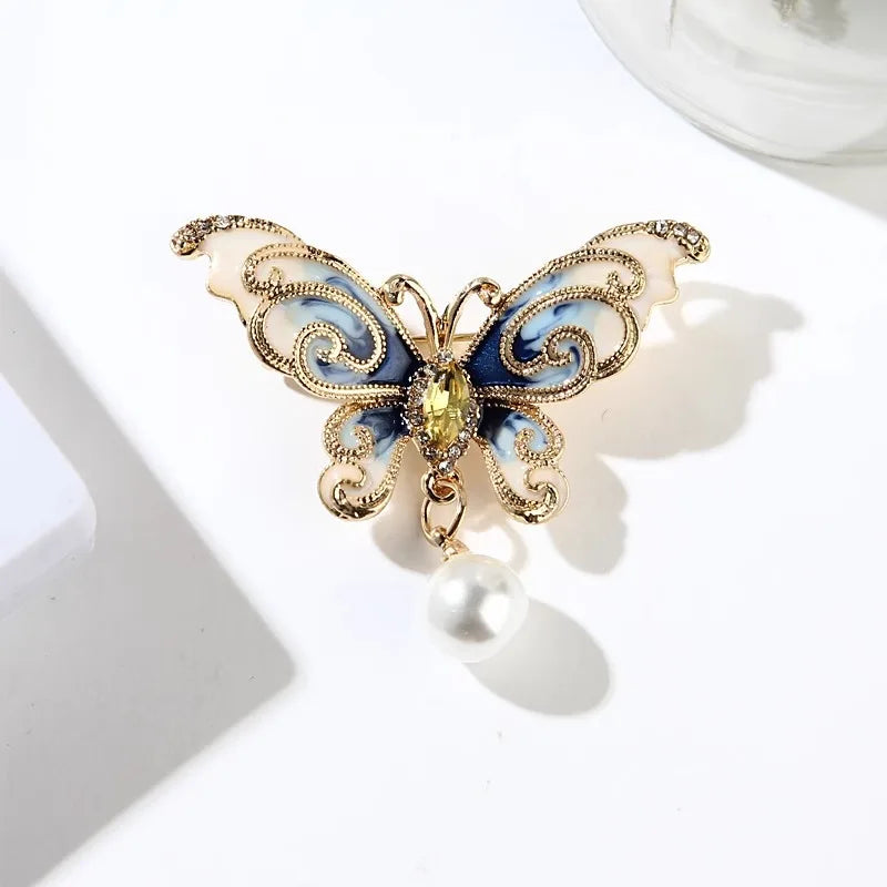 Vintage rhinestone butterfly brooch