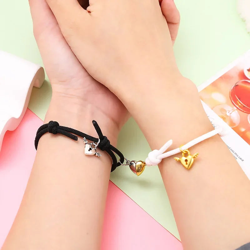 Magnetic heart bracelets