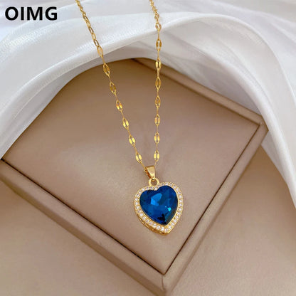 Heart necklace blue