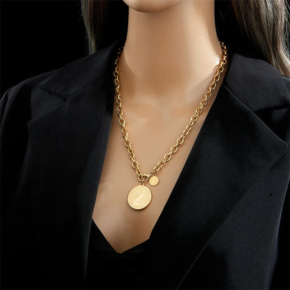 Gold pendant necklace coin