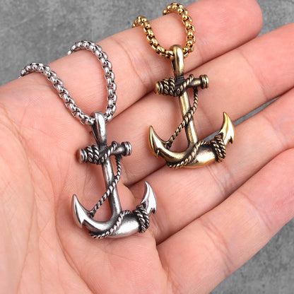 Mens anchor necklace