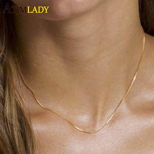 Thin gold chain necklace