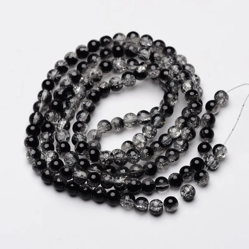 Black glass beads