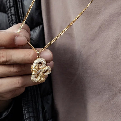 Gold necklace dragon