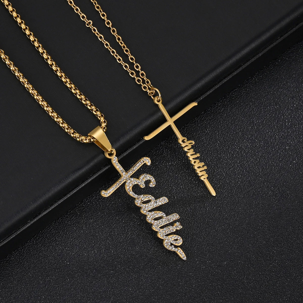 Personalized cross necklace