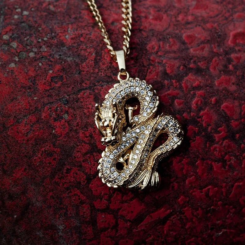 Gold necklace dragon