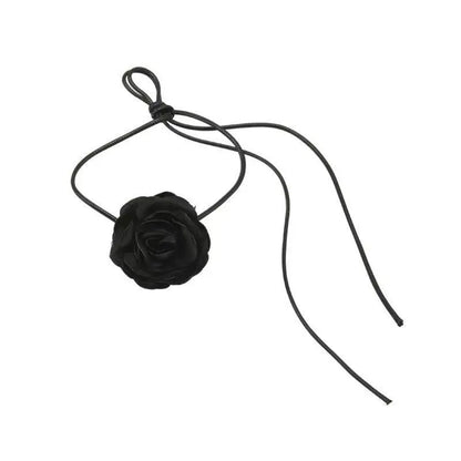 Black flower necklace