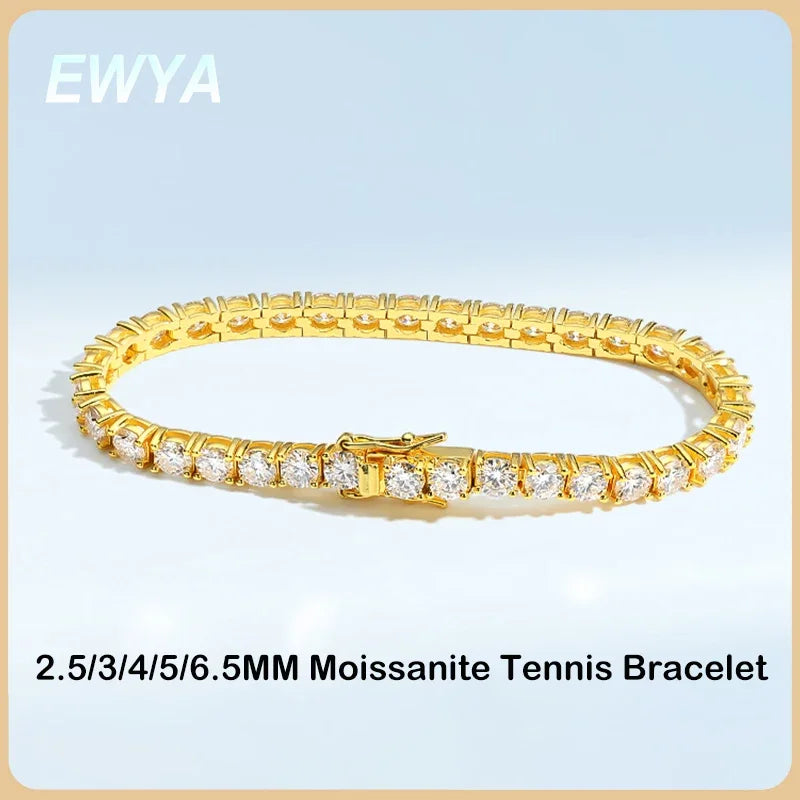 Yellow gold tennis bracelet