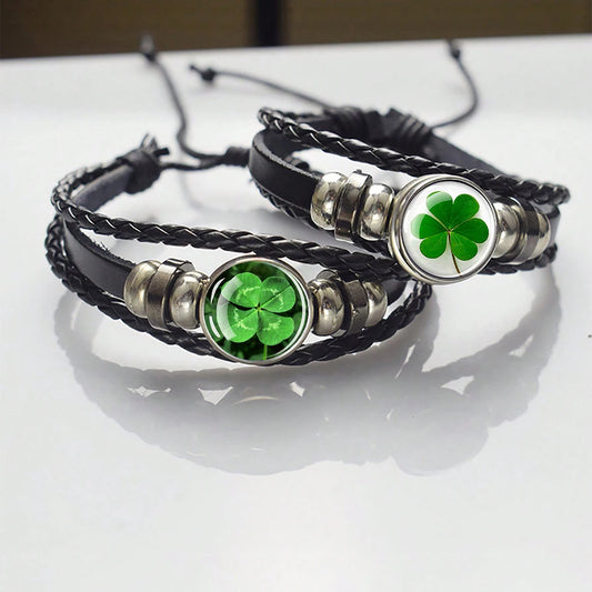 Mens clover bracelet