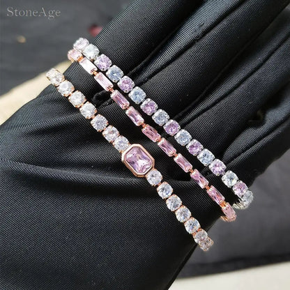 Pink tennis bracelet