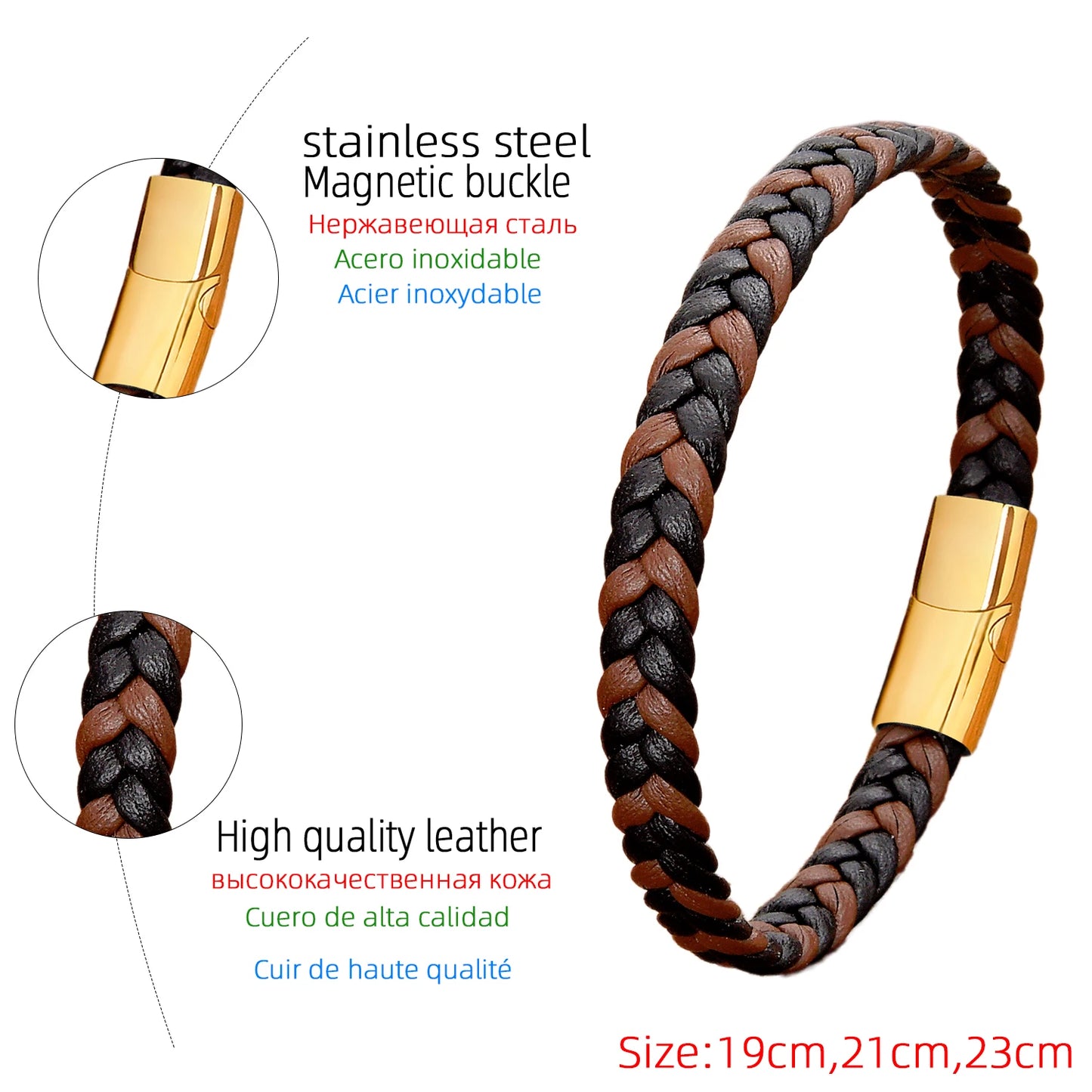 Braided leather bracelet